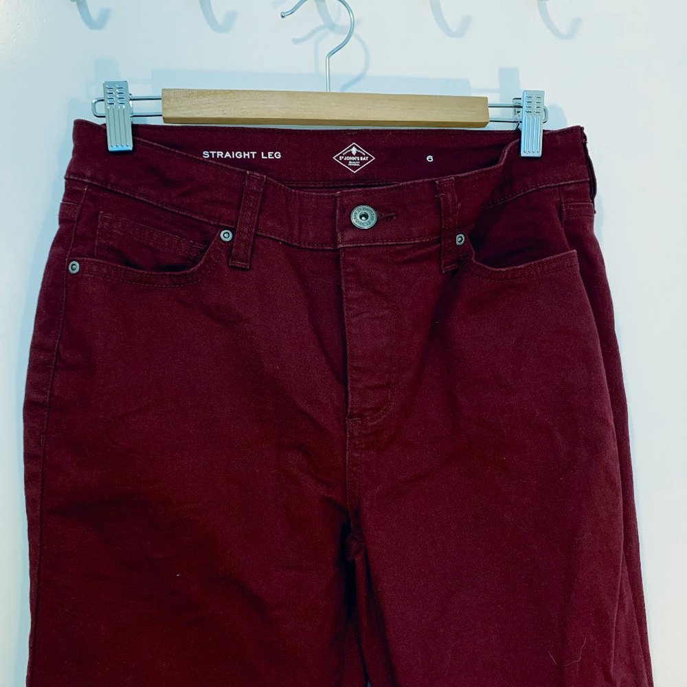 5 Pocket Casual Pants - Straight Leg -Raspberry -Size 6